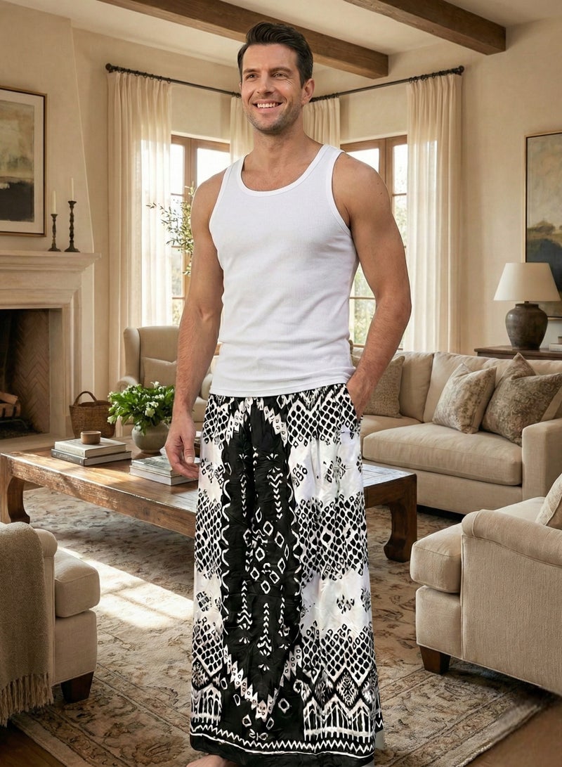 بهنس وزرة مطاط مع جيب جانبي للرجل فوطة رجالية وزرة صيفي مريحة جدا وباردة للرجال وزار رجالي معوز صارون صاروم اسباعية رجالية مناسب للمنزل والنوم وللرياضيين اوقات الصلاة - Image 1